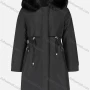 Wholesale Women's Casual Plain Long Sleeve Drawstring Fluffy Hooded Parka preview
