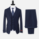 Men's Formal Business Lapel Striped Two Button Blazer Jacket & Single Breasted Waistcoat & Pants 3 Piece Suit Set Midnight Blue Clothing Wholesale Market -LIUHUA