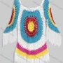 Wholesale Women's Casual Scoop Neck 3/4 Sleeve Fringe Trim Crochet Cover Up Dress 298# preview