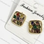 Wholesale Fashionable Copper Gold Plated Colorful Rhinestone Decor Hypoallergenic Earring preview