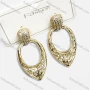 Wholesale Fashionable Copper Gold Plated Hollow Teardrop Hypoallergenic Earrings preview