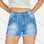Wholesale Women's Casual Multiple Pockets Frayed Raw Hem Wash Denim Shorts preview