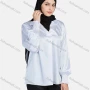 Wholesale Women's Casual Collared Bishop Sleeve Plain Shirt 1397-White# preview