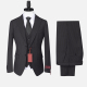 Men's Formal Business Lapel Striped Two Button Blazer Jacket & Single Breasted Waistcoat & Pants 3 Piece Suit Set Black Clothing Wholesale Market -LIUHUA