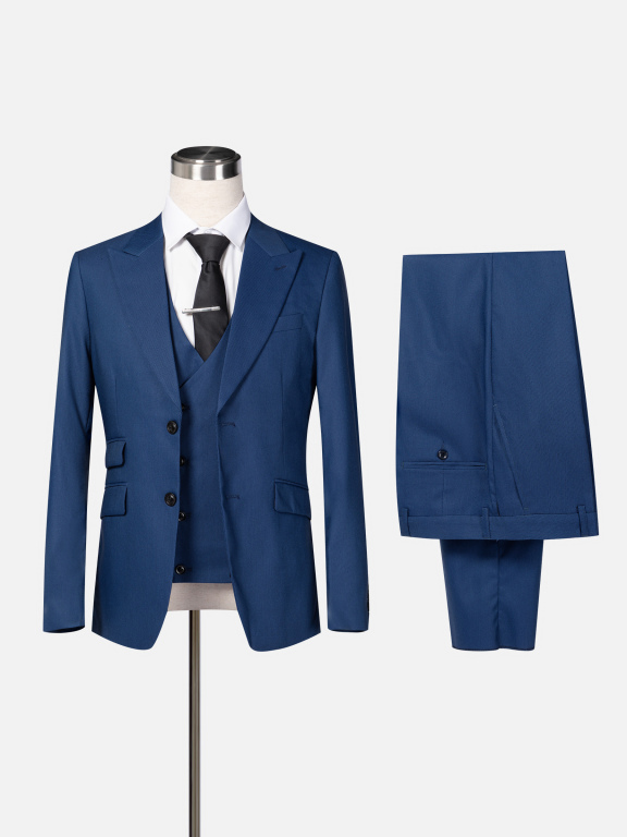 Men's Formal Lapel Single Breasted Plain Blazer & Waistcoat & Pants 3-piece Suit Set, Clothing Wholesale Market -LIUHUA, All Categories
