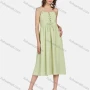 Wholesale Women's Casual Spaghetti Strap Criss Cross Shirred Cami Dress 1009# preview