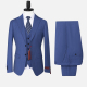 Men's Formal Business Lapel Plain Two Button Blazer Jacket & Single Breasted Waistcoat & Pants 3 Piece Suit Set Royal Blue Clothing Wholesale Market -LIUHUA