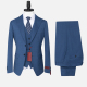 Men's Formal Business Lapel Plain Two Button Blazer Jacket & Single Breasted Waistcoat & Pants 3 Piece Suit Set Azure Clothing Wholesale Market -LIUHUA