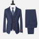 Men's Formal Business Lapel Plain Two Button Blazer Jacket & Single Breasted Waistcoat & Pants 3 Piece Suit Set Navy Clothing Wholesale Market -LIUHUA