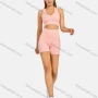 Wholesale Women's Athletic Plain Ribbed Racerback Bralette & High Waist Biker Short 2 Piece Sports Yoga Set SP170# preview