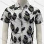 Wholesale Men's Casual Allover Leaf Print Button Down Collared Short Sleeve Shirt preview