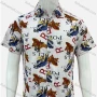 Wholesale Men's Casual Allover Butterfly Letter Print Button Down Collared Short Sleeve Shirt preview