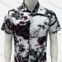 Wholesale Men's Casual Allover Wash Painting Print Button Down Collared Short Sleeve Shirt preview