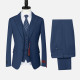 Men's Formal Business Lapel Plain Two Button Blazer Jacket & Single Breasted Waistcoat & Pants 3 Piece Suit Set Dark Cerulean Clothing Wholesale Market -LIUHUA