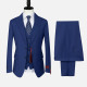 Men's Formal Business Lapel Plain Two Button Blazer Jacket & Single Breasted Waistcoat & Pants 3 Piece Suit Set Dark Blue Clothing Wholesale Market -LIUHUA