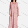 Wholesale Women's Henley Collar Allover Print Bowknot Long Sleeve Lounge Maxi Nightshirt preview