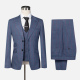 Men's Formal Lapel Single Breasted Plaid Blazer & Waistcoat & Pants 3-piece Suit Set Blue Clothing Wholesale Market -LIUHUA