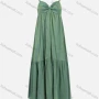 Wholesale Women's Sexy Plain Spaghetti Strap Pleated Maxi Cami Dress DJ02# preview