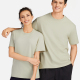 Men's Casual Plain Round Neck Unisex Short Sleeve T-shirt T001# Light Green Clothing Wholesale Market -LIUHUA