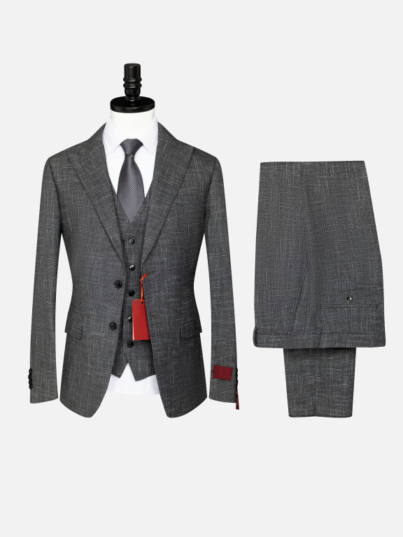 Men's Formal Business Lapel Two Button Blazer Jacket & Single Breasted Waistcoat & Pants 3 Piece Suit Set, Clothing Wholesale Market -LIUHUA, Men, Men-s-Suits-Blazers, Men-s-Suit-Sets