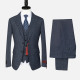 Men's Formal Business Lapel Two Button Blazer Jacket & Single Breasted Waistcoat & Pants 3 Piece Suit Set Dark Cerulean Clothing Wholesale Market -LIUHUA