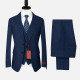 Men's Formal Business Lapel Two Button Blazer Jacket & Single Breasted Waistcoat & Pants 3 Piece Suit Set Midnight Blue Clothing Wholesale Market -LIUHUA