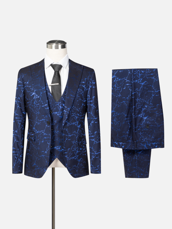 Men's Formal Lapel  One Button Allover Print Blazer & Waistcoat & Pants 3-piece Suit Set, Clothing Wholesale Market -LIUHUA, All Categories