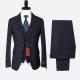 Men's Formal Business Lapel Plain Two Button Blazer Jacket & Single Breasted Waistcoat & Pants 3 Piece Suit Set Black Clothing Wholesale Market -LIUHUA