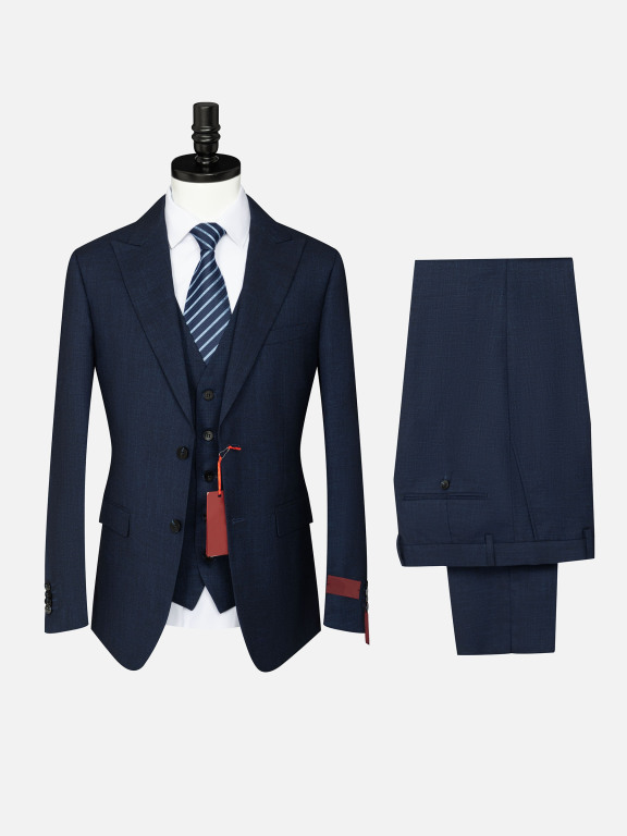 Men's Formal Business Lapel Plain Two Button Blazer Jacket & Single Breasted Waistcoat & Pants 3 Piece Suit Set, Clothing Wholesale Market -LIUHUA, All Categories