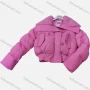 Wholesale Women's Casual Plain Long Sleeve Peplum Button Front Crop Puffer Coat preview