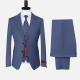 Men's Formal Business Lapel Plain Two Button Blazer Jacket & Single Breasted Waistcoat & Pants 3 Piece Suit Set Gray Blue Clothing Wholesale Market -LIUHUA