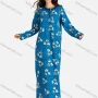 Wholesale Women's Henley Collar Allover Heart-Shaped Print Long Sleeve Lounge Maxi Nightshirt preview