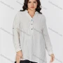 Wholesale Women's Casual Stand Collar Long Sleeve Striped Tunic 8837#-1 preview