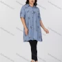 Wholesale Women's Casual Collared Pocket Long Sleeve Allover Print Tunic 8878#-3 preview