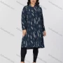 Wholesale Women's Casual Stand Collar Pocket Long Sleeve Allover Print Shirt Dress 2338# preview