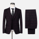 Men's Formal Lapel Single Breasted Plaid Blazer & Waistcoat & Pants 3-piece Suit Set Black Clothing Wholesale Market -LIUHUA