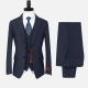 Men's Formal Business Lapel Plain Two Button Blazer Jacket & Single Breasted Waistcoat & Pants 3 Piece Suit Set Navy Clothing Wholesale Market -LIUHUA