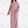 Wholesale Women's Henley Collar Floral Print Long Sleeve Lounge Maxi Nightshirt preview
