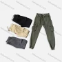 Wholesale Men's Casual Plain Multiple Pockets Drawstring Elastic Waist Cargo Pants 657# preview