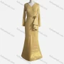 Wholesale Women's Elegant Long Sleeve V Neck Bronzing Rose Decor Evening Dress preview