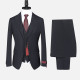 Men's Formal Business Lapel Striped Two Button Blazer Jacket & Single Breasted Waistcoat & Pants 3 Piece Suit Set Black Clothing Wholesale Market -LIUHUA