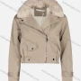 Wholesale Women's Fashion Slim Fit Fuzzy Collar Leather Zipper Crop Leather Biker Jackets 6922# preview