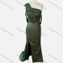 Wholesale Women's Elegant Plain One Shoulder Wrap Ruched Split Hem Floor Length Evening Dress  preview