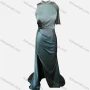 Wholesale Women's Elegant Plain Stand Collar Sleeveless Ruched Split Side Floor Length Evening Dress preview