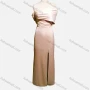 Wholesale Women's Elegant Plain Off Shoulder Ruched Split Hem Evening Dress preview