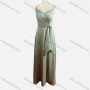 Wholesale Women's Elegant Plain Spaghetti Strap Ruched Tie Side Maxi Evening Dress  preview