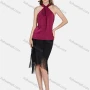 Wholesale Women's Glamorous Halter Neck Sleeveless Top & Tassel Hem Skirt 2-piece Set 6318-6319# preview