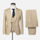 Men's Formal Lapel One Button Plaid Blazer & Waistcoat & Pants 3-piece Suit Set Khaki Clothing Wholesale Market -LIUHUA