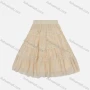 Wholesale Girls' Casual Elastic Waist Ruched Embroidered Splicing Maxi Skirt preview