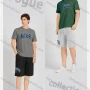 Wholesale Men's Casual Letter Round Neck Short Sleeve T-Shirts & Shorts 2 Piece Set 17605# preview